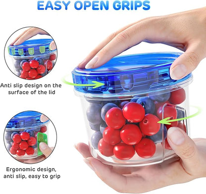 Freezer Storage Containers, [6 Pack-24 Oz] Airtight Plastic Food Storage Containers with Twist Top Lids, Soup, Meal Prep Containers | BPA Free | Stackable | Leakproof | Microwave/Dishwasher Safe