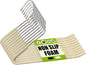 Spring Fever Open Ended Non Slip Sponge Padded Pants Hangers - Chrome Plating Foam Heavy Duty Space Saving Beige 10