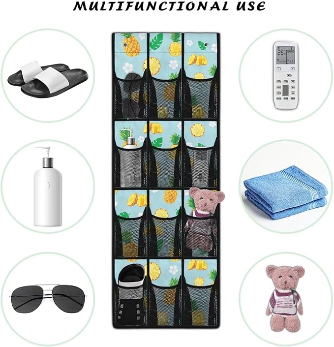 Pineapples Over the Door Shoe Organizer,Behind Door Shoes Hang Holder Rack,Hanging Shoe Storage Hanging Bag Space Saver