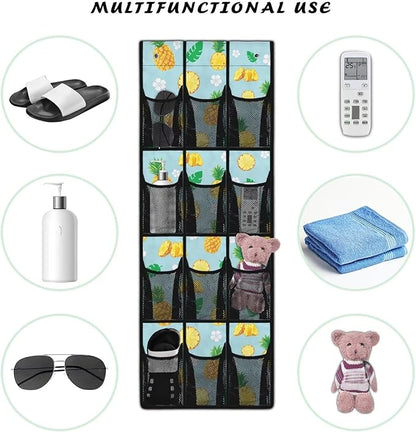 Pineapples Over the Door Shoe Organizer,Behind Door Shoes Hang Holder Rack,Hanging Shoe Storage Hanging Bag Space Saver
