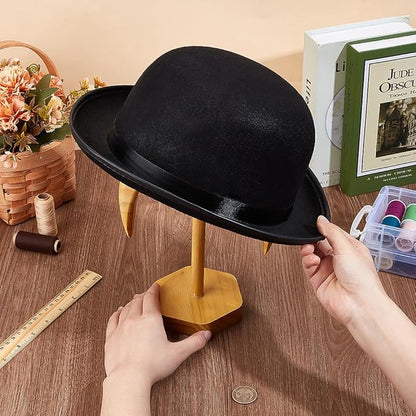 BENECREAT Hat Display Stands with Stable Base, 6.8x6.2x2.3inch Antique Style Tabletop Cap Holder for Retailer Trade Shows, Boutique Window Displays, Vendors Sales