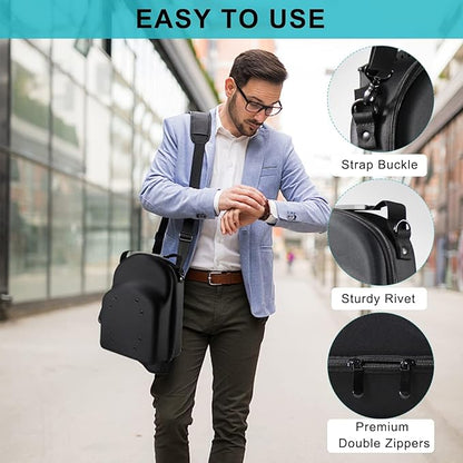 Hat Travel Case for Baseball Caps: 6 Hat Bag for Hat Storage, Hard hat carrier for travel with Handle & Adjustable Strap, Travel Essentials for Men