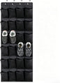 Meolsaek Over the Door Shoe Organizer with 40 Breathable Mesh Pockets, Hanging Shoe Organizer for Door with 4 Metal Hooks, Shoe Organizer for Closet, Bedroom, Bathroom, Pantry (Black, 24)