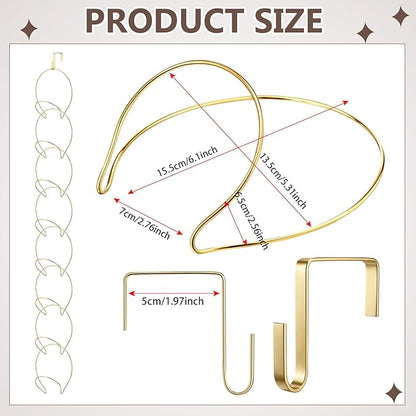 Yerliker 16 Pieces Hat Rack Wig Holder over The Door Baseball Hat Holder Wall Mounted Hanging Wig Organizer for Closet Display Storage Rack with 2 Hooks for Tie Scarf(Gold)