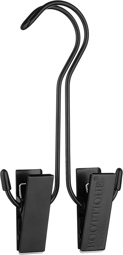 On Sale! The Boot Hanger in Black - Shoe Storage Space Saver (Set of 3); Boot Hanger, Boot Holder, Boot Clips (BLACK)