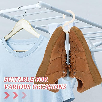 4Pcs Portable Plastic Shoe Drying Rack Space Saving Shoe Organizer with Hanging Hooks for Efficient Home Storage for Slippers and s Living Room Balcony