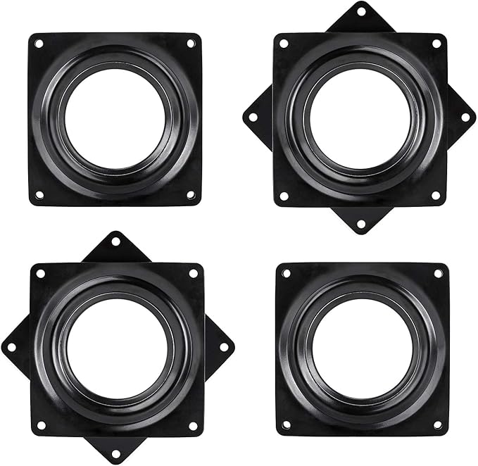 4 Pack 4-Inch Lazy Susan Turntable Bearings Rotating Plate,Lazy Susan Hareware 5/16 Inch Thick Swivel Plate for Rotating Bookshelf, Serving Trays, Kitchen Storage Shelf