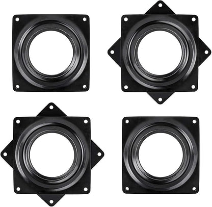 4 Pack 4-Inch Lazy Susan Turntable Bearings Rotating Plate,Lazy Susan Hareware 5/16 Inch Thick Swivel Plate for Rotating Bookshelf, Serving Trays, Kitchen Storage Shelf