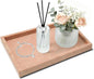 Pure Natural Marble Tray for Bathroom, Dresser, Sink. Cosmetics, toiletries, perfumes, Jewelry, Candles, etc. can be Placed (Cherry Blossom Pink, 12" x 8" x 1.2")