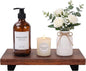 Farmhouse Bathroom Tray Organizer Wooden Riser Stand Wood Trays for Kitchen Counter Decor Pedestal Dish Soap Dispenser Holder Kitchen Sink Tray Modern Bathroom Vanity Accessories Decorative Trays