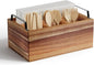 Wooden Silverware Caddy Organizer, Acacia Wooden Silverware Holder, Utensil Holder for Party, Large 11“x6.7"x4"