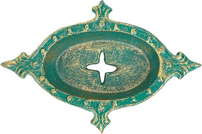Sungmor Heavy Duty Cast Iron Soap Holder, Vintage Bar Soap Dish for Kitchen Bathroom Sink, Lovely Starfish Shape & Antique Green Sponge Dish Soap Tray, Decorative Jewelry Holder Tabletop Container