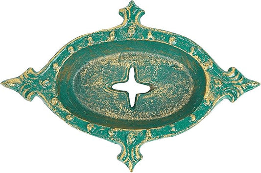 Sungmor Heavy Duty Cast Iron Soap Holder, Vintage Bar Soap Dish for Kitchen Bathroom Sink, Lovely Starfish Shape & Antique Green Sponge Dish Soap Tray, Decorative Jewelry Holder Tabletop Container