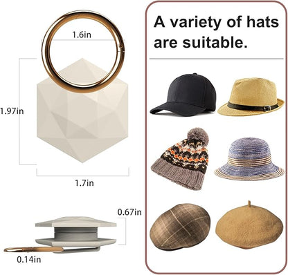 Magnetic Hat Clip for Travel on Bag High Strength Magnet Hat Holder Fits on Backpacks Purses Totes Diamond Exterior Design, Stylish and Generous, Creative Gift for Women (Beige)