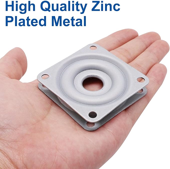 3pcs 2" Lazy Susan for Table Top, Strong Metal Lazy Susan Turntable Steel Ball Bearing Rotating Tray Hardware for Table Cabinet Low Profile (Silver)