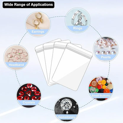 110 Pcs Travel Jewelry Organizer Bags PVC Jewelry Storage Bag Pouch Self Seal Plastic Zipper Bag,Small Clear Plastic Bags for Jewelry Necklace Rings