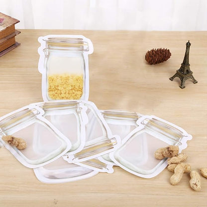 Mason Jar Bags Yellow, 20 Pcs Reusable Airtight Seal Food Storage Bags Leak-Proof Saver Bags for Travel Camping