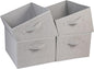 Collapsible Sorage Bins, Storage Cubes Baskets Collapsible Fabric Storage Boxes with Handles for Home and Office (Set of 4, Grey, 15.4 x 11.4 x 7.91inch)