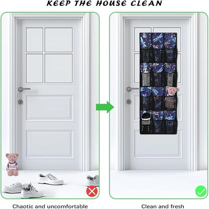 Dragonflies Over The Door Shoe Organizer Mesh Pockets Door Hanging Shoe Organizer for Dorm Room 12 Pockets Wall Hanging Storage