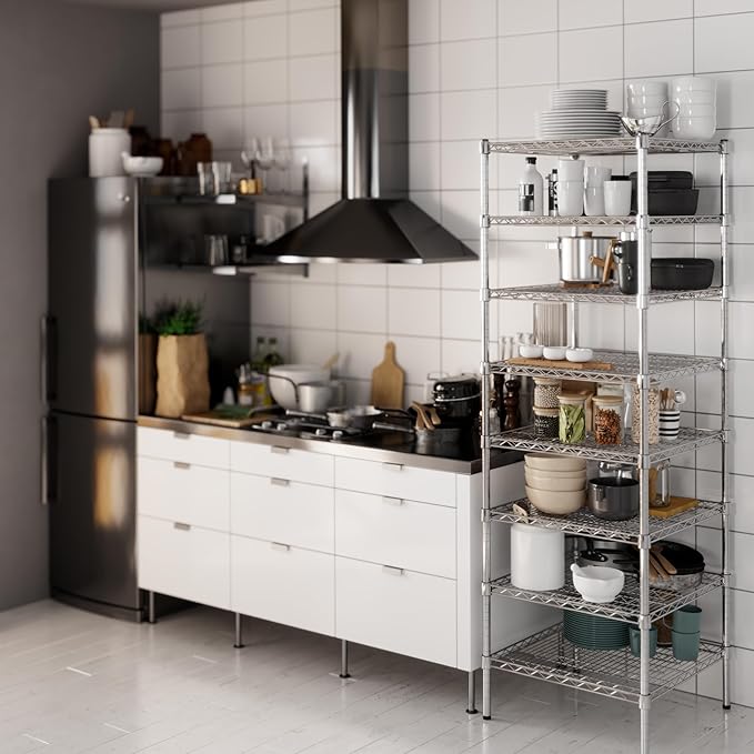 24" Deep x 24" Wide x 74" Height Wire Shelving Kit | 8-Tier | NSF Commercial Storage Rack Unit