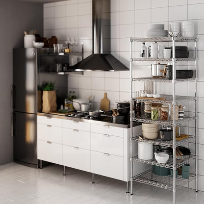 24" Deep x 24" Wide x 74" Height Wire Shelving Kit | 8-Tier | NSF Commercial Storage Rack Unit