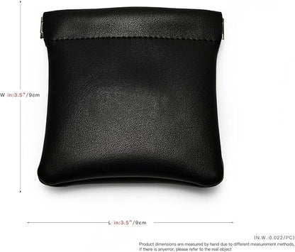 PU Leather Jewelry Travel Bag Leather Jewelry Pouch Christmas,Wedding Party Favor Gift Bag (S, Black)