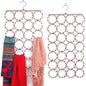 Scarf Hanger 28 Rings Tie Rack Multiple Purpose Holder for Closet,Clutter Removing and Space-Saving Hanger for Scarves, Shawl, Belts & Accessories Random Color