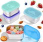 Tanjiae 4×8oz Small Stainless Steel Snack Containers for Kids & Toddlers - 230mL Leakproof Food Containers with Cute Dino Lids | LFGB Certified, Stackable Metal Snack Box for Daycare, School, Travel