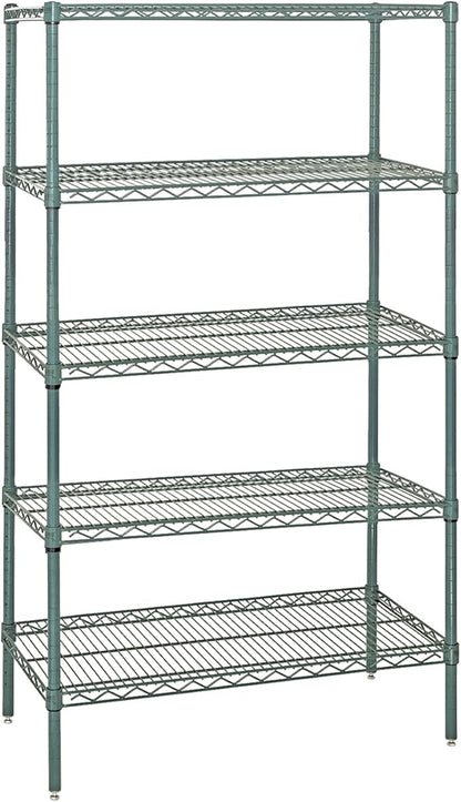 Quantum Storage Systems WR86-2430P Starter Kit Wire Shelves Green Epoxy 4 Shelves 86" H x 30" W x 24" D