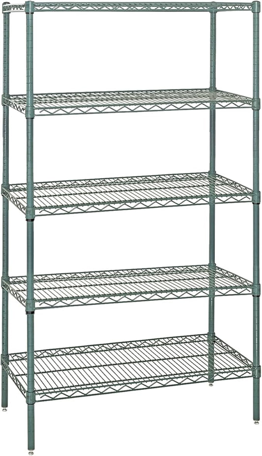 Quantum Storage Systems WR86-2430P Starter Kit Wire Shelves Green Epoxy 4 Shelves 86" H x 30" W x 24" D