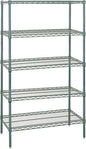 Quantum Storage Systems WR86-2430P Starter Kit Wire Shelves Green Epoxy 4 Shelves 86" H x 30" W x 24" D