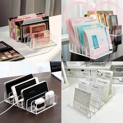 WECHENG 2 Pack Acrylic Eyeshadow Makeup Palette Organizer: Clear Makeup Organizer for Drawer - 7-Section Cosmetic Organizer for Vanity Countertop holder Storage Accessories