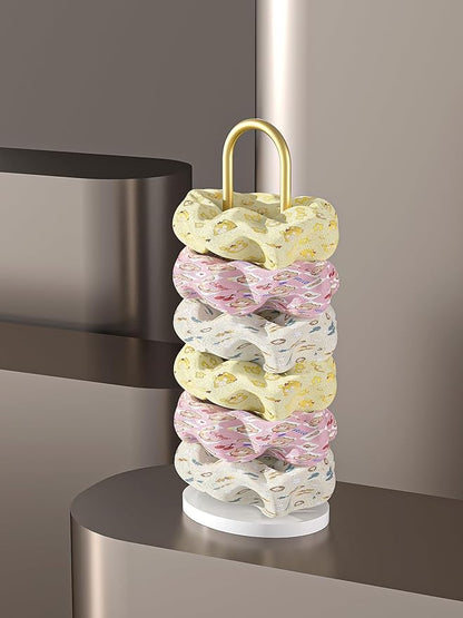 Scrunchie Holder,Hair Tie Organizer Holder,Hair Accessories Organizer Stand,Metal and Acrylic Combination Hair Accessory Storage Displays Holder (Golden)