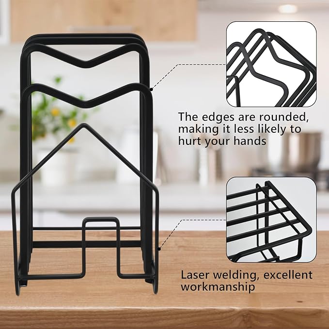 Chopping Board Organizer Stand Holder (Black)