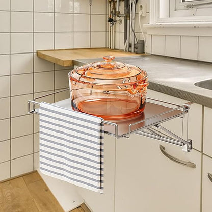 Cabinet Door Organizer – Foldable Storage Hanger with Stainless Steel Frame | Compact Adjustable Organizer Space Saving Design for Cabinet Door Home Kitchen Bathroom Shelving