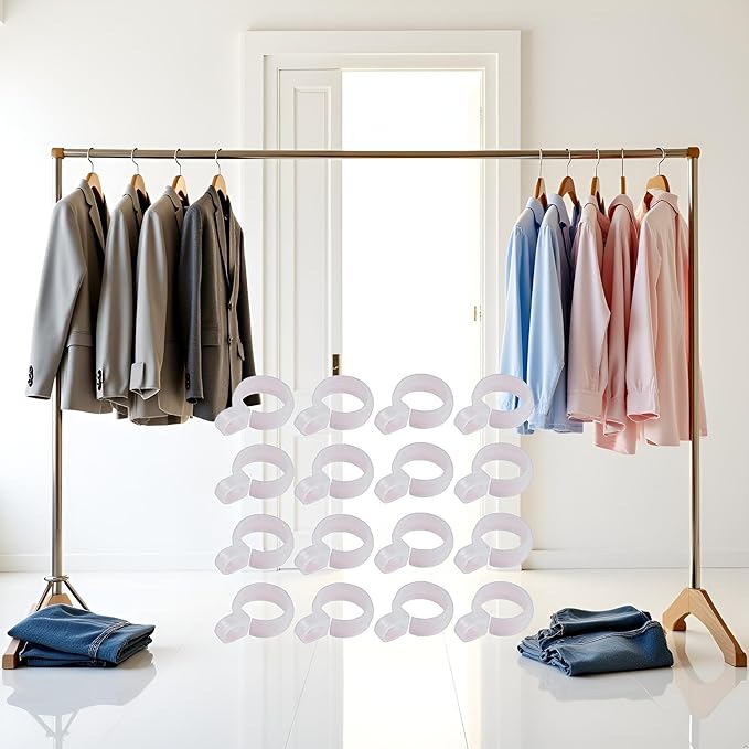 50 Pcs White Plastic Windproof Hanger Hooks Clothes Hanger Buckle Clip Laundry Hanging Hooks Closet Rod Hanging Tool for Drying Rack Suit Hangers Clothes Hangers