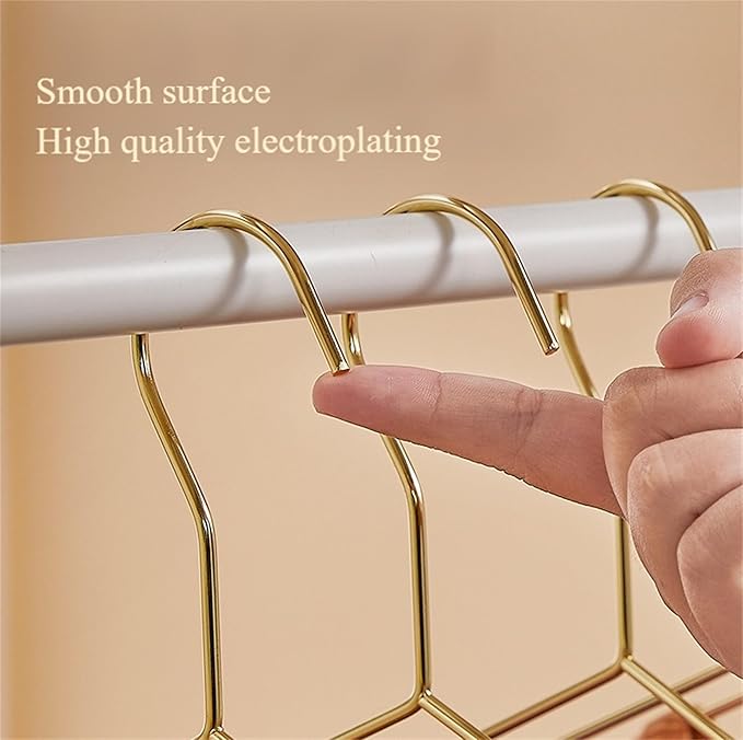 17 Inch Metal Clothes Hanger, 4.0mm Heavy Duty Shirt Blouse Hanger for Coat Suit Bridal Boutique, Space Saving Slim Wire Hanger for Camisole Trousers Wedding Dress（Gold 50pack）