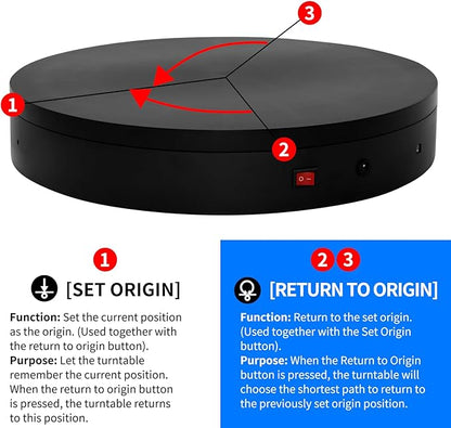 Programmable Motorized Electric Photography Turntable Rotating Platform Rotating Display Stand Secondary Development Motorized Electric Lazy Susan for 3D Scaner or Photography with USB/Bluetooth