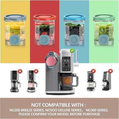 QVN 4 Pack for Ninja Swirl Pints, Creami Containers Compatible with NC700 Series Swirl Creami Maker & Soft Serve Ice Cream Maker - Dishwasher Safe & Freeze Safe