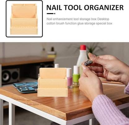 Nail Drill Bits Holder Wooden 10 Holes Manicure Bit Display Stand Nail Art Polishing Grinding Drill Bit Organizer for Makeup Organizer Drill Bit Log Small Pencil Holder Office