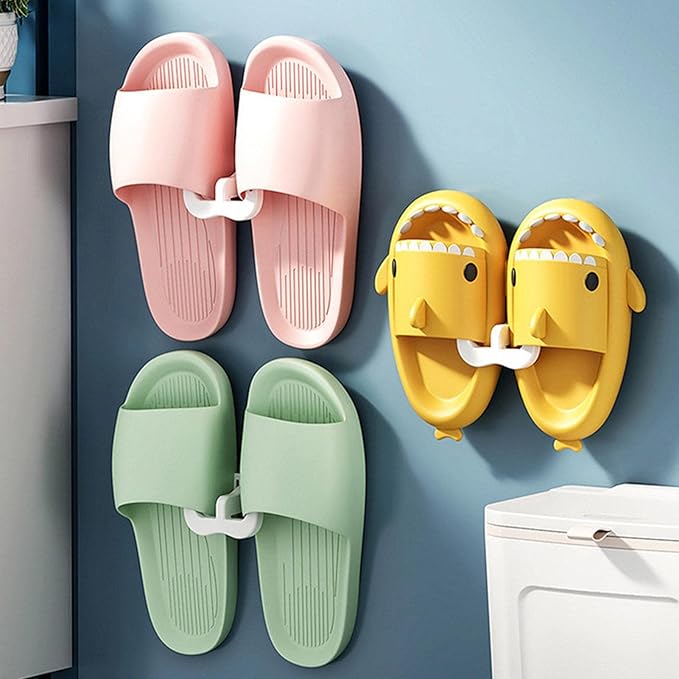 Shoes Holder Hook, Wall Adhesive Slipper Holder, Space-Saving Shoe Hook, Wall-Mounted Flip-Flop Holder, Slippers Hanging Hook Rack, Modern Non-Drilling Footwear Organizer for Entryway, Closet, Dorm