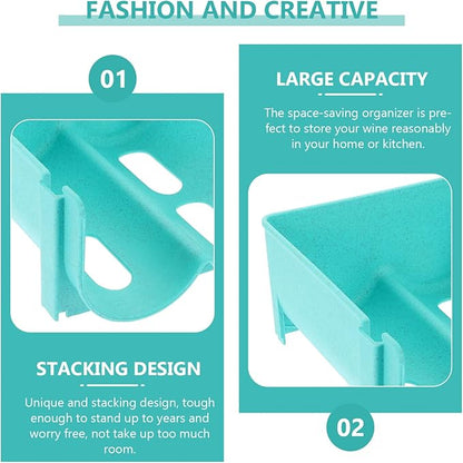 Zerodeko 4pcs Stackable Storage Rack for Soda Wine and Beer Organizer for Fridge Pantry and Countertop Space-Saving Drink Holder
