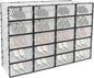 20 Pack Shoe Storage Boxes, Plastic Stackable Foldable Shoe Boxes with Clear Front Opening Door for Sneakers Flats Slippers Sandals Casual Shoes, Space Saving, 13.58*9.06*5.51in (Black)