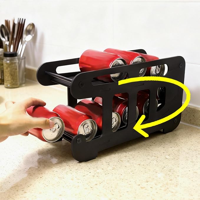 OYEFLY Wood Can Dispenser Rack (Black 4Pcs)
