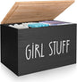 Tampon Holder for Bathroom,Feminine Product Organizer with Lid,Shark Week Tampon Storage Pad and Lady Stuff Box Tampon Organizer for Bathroom (Black)