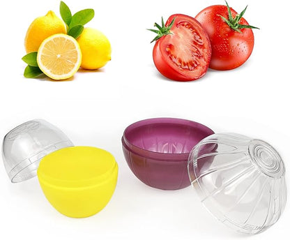 2PCS Fruit and Vegetable Shaped Savers Onion and Lemon Storage Containers for Fridge Vegetable Crisper Makes Food Stays Fresh Longer