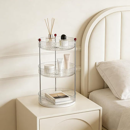 Transparent Cosmetic Makeup Perfume Tray Kitchen Bathroom Desktop Multi-Functional Storage Display 3Tier