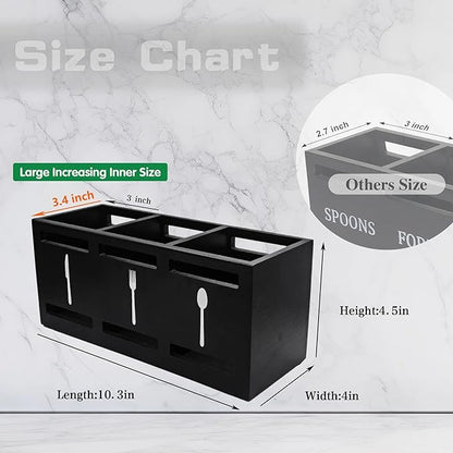 Black Party Fork Knife Spoon Organizer Caddy for Party Dining Room