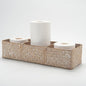 DOKOT Whitewash Seagrass Toilet Tank Basket with 3 Section, Toilet Paper Basket for Bathroom Organizing, Storage Basket for Kitchen, Dresser (16.5x5.7x3.5 inch)