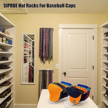 APLUSH 2024 New Hat Stand for Baseball Caps Display and Organizer, 2Pcs No Install Acrylic Hat Holder for 14 Baseball Caps for Office,Bedroom, Closet, Dresser,Clear